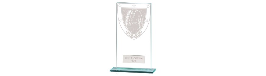 MILLENNIUM MARTIAL ARTS GLASS TROPHY - 6 SIZES - 8CM - 18CM MILLENNIUM MARTIAL ARTS GLASS TROPHY - 6 SIZES - 8CM - 18CM